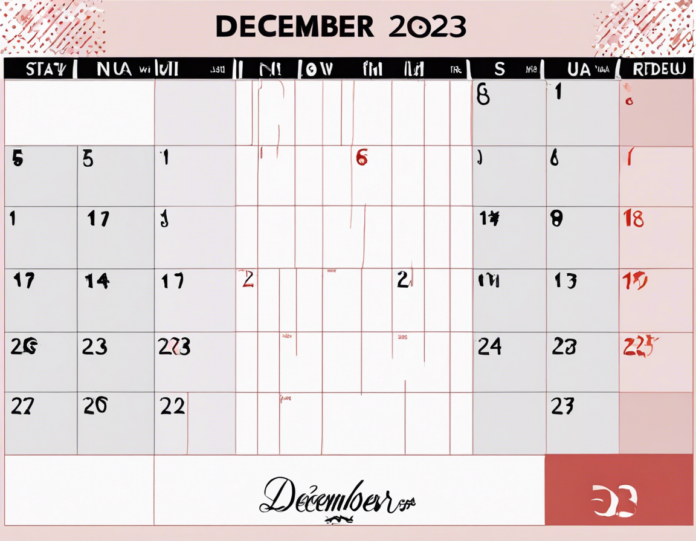 December 2023 Calendar Important Dates to Remember